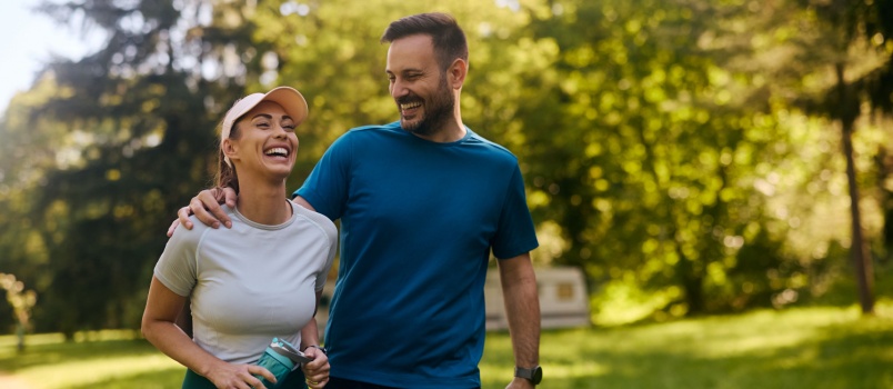 Cheerful couple having fun