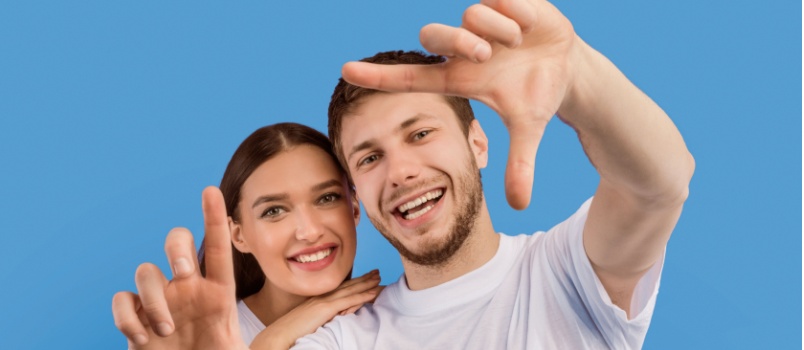 Young happy couple