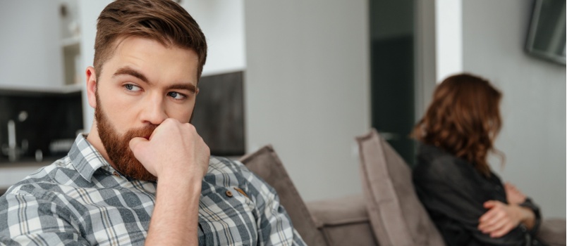 Young couple not talking to each other