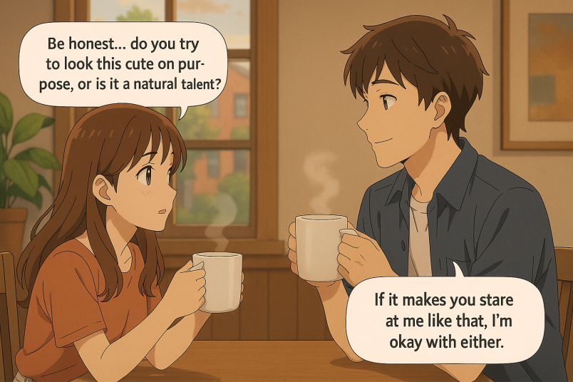 Sit across from each other