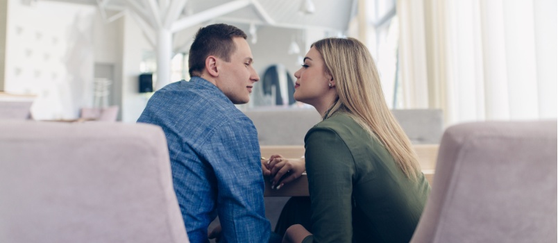 Couple in love looking at each other