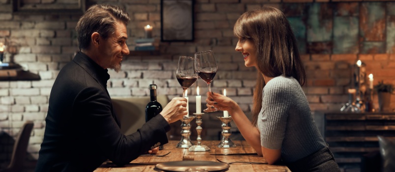 Couple having romantic dinner