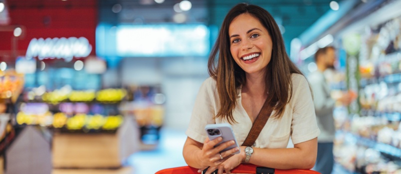 Woman buying groceries