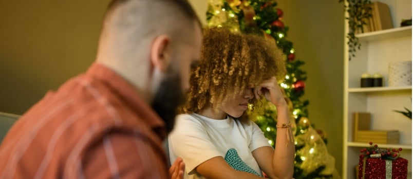 Sad couple had an argument