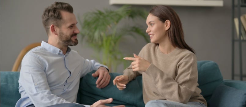 Couple talking to each other