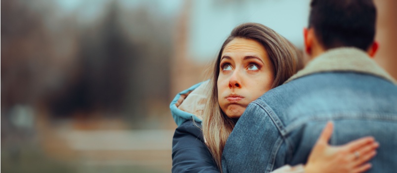 Young couple hugging each other