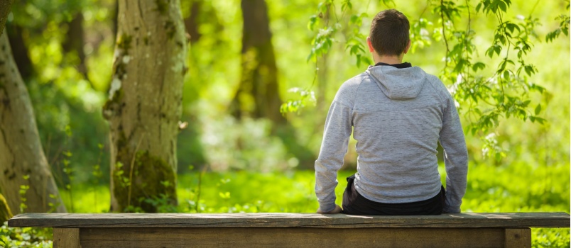 Man sitting alone on the bench
