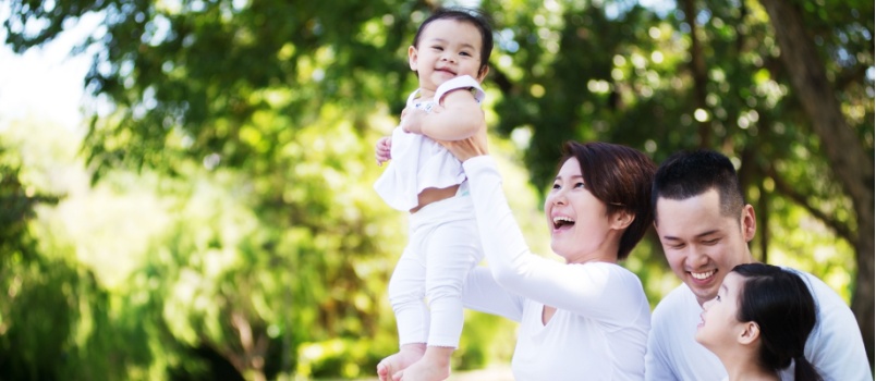 Happy family spending quality time together