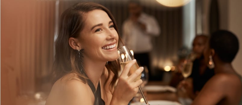 Woman having champaign