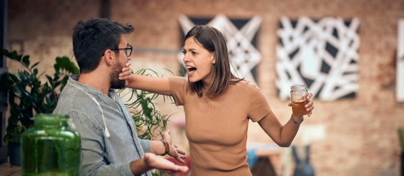 Young couple having fight