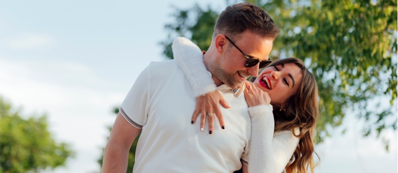 Young couple having fun