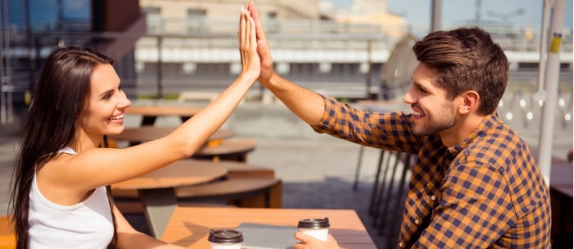 Happy couple on a date