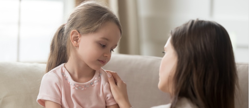 Mom consoling her daughter
