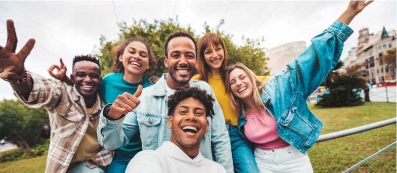 Friends taking selfie
