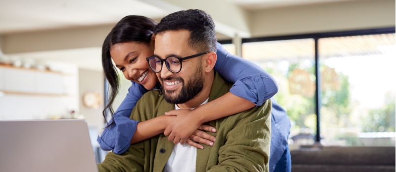 Young couple having fun