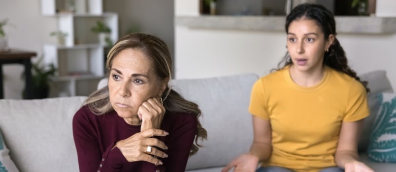 Mother being disappointed