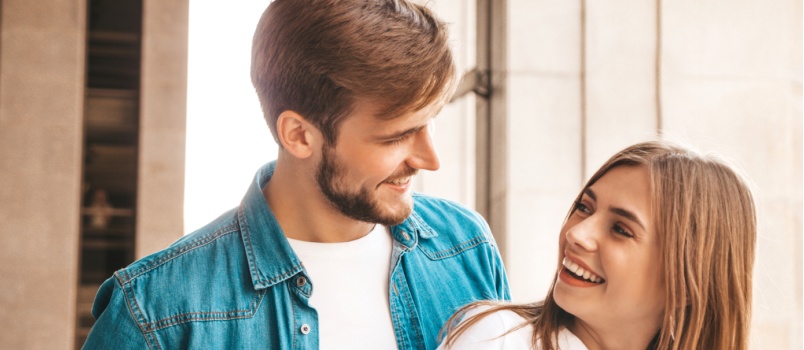 Smiling beautiful couple