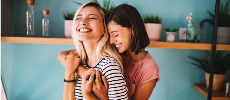 Happy lesbian couple