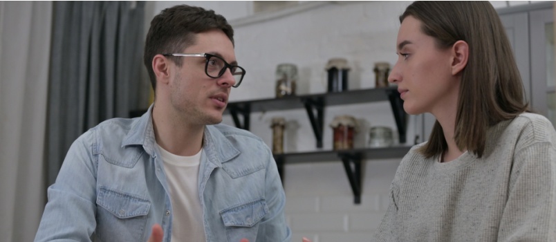 Couple talking to each other