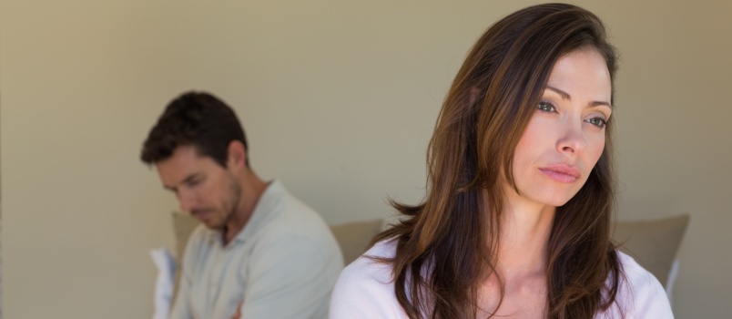 Unhappy couple having argument
