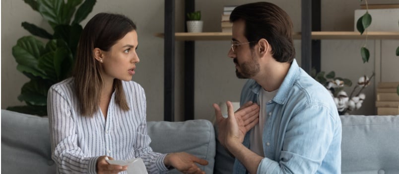 Young couple having arguments