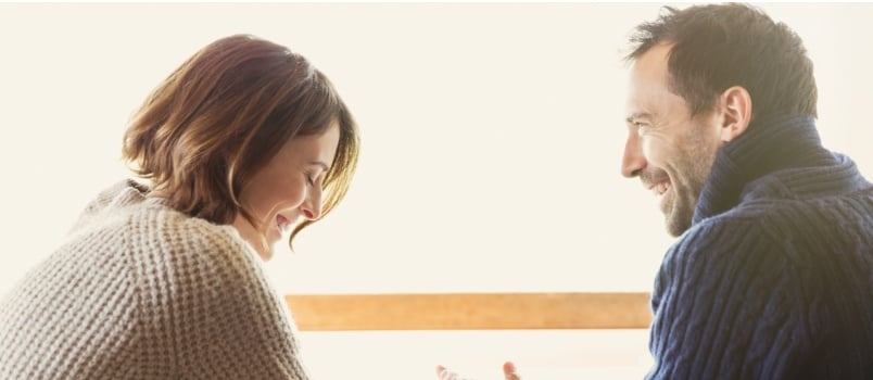 Couple laughing together