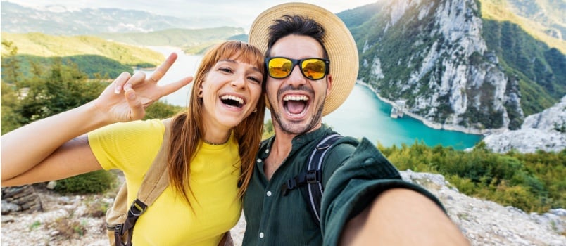 Couple taking selfie