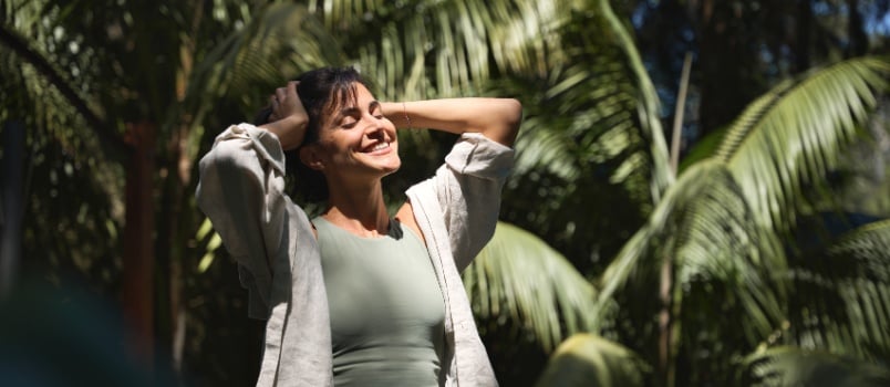 Young happy relaxed woman