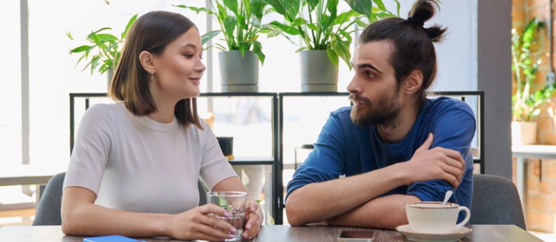 Young couple sitting together