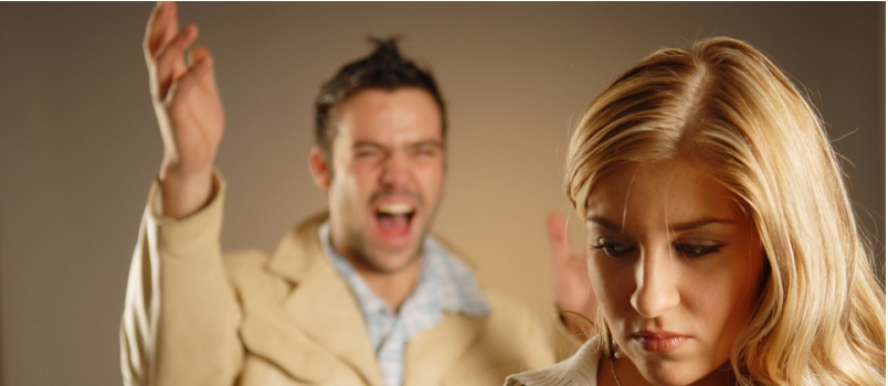 Man shouting on woman