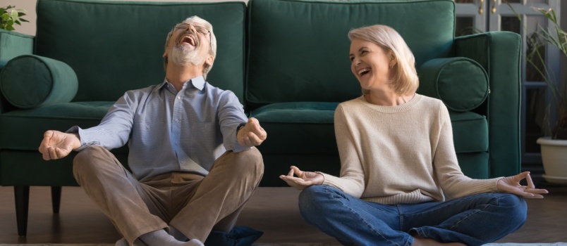 Laughing elder couple