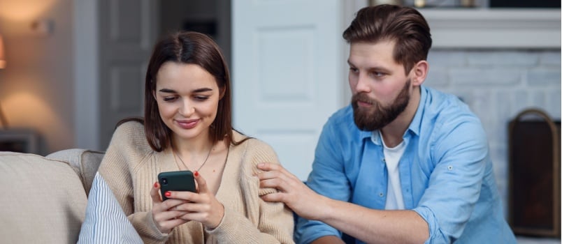 Woman ignoring man