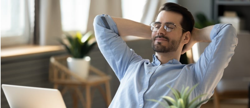 Man relaxing on chair