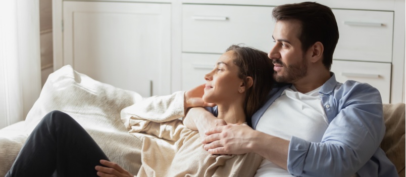 Young loving couple relaxing