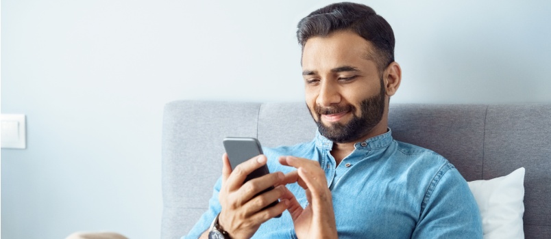 young adult using smartphone