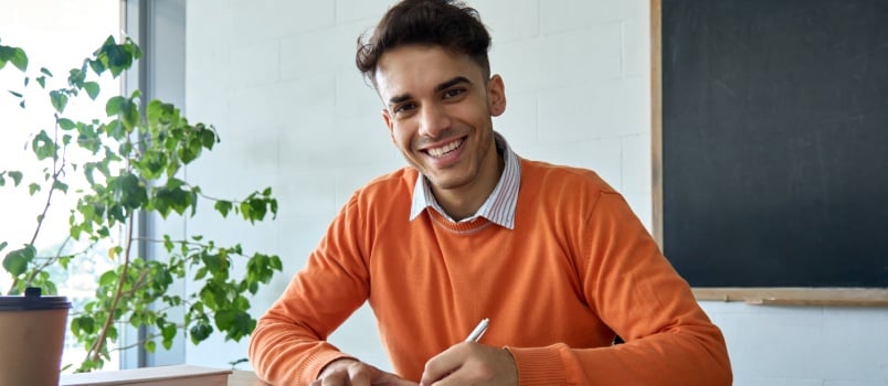 Young smiling working man 