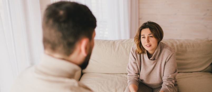 Woman talking to psychologist