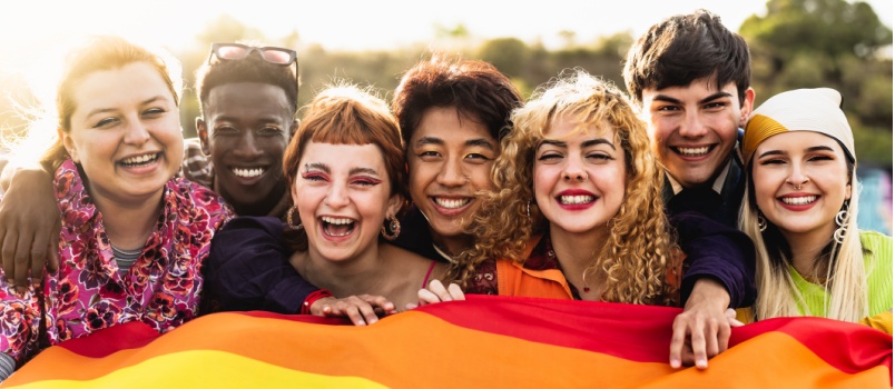Friends celebrating pride month