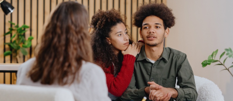 Couple taking therapy session
