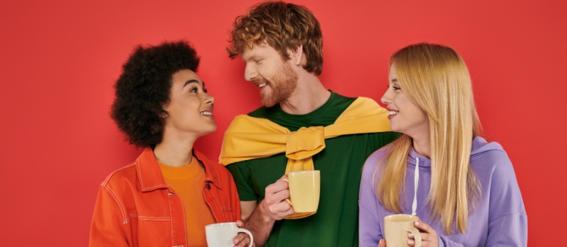 young multicultural women redhead