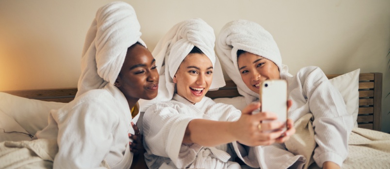 Spa day girls relaxing