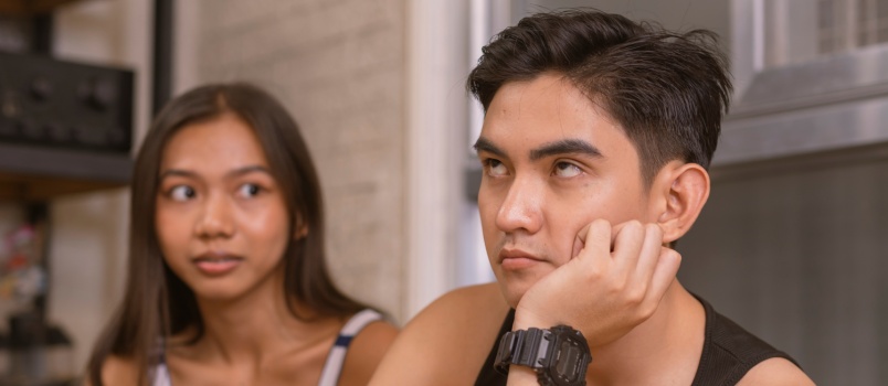 Young couple having conflicts