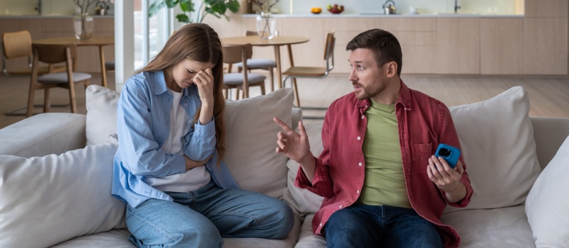 Young couple having conflicts