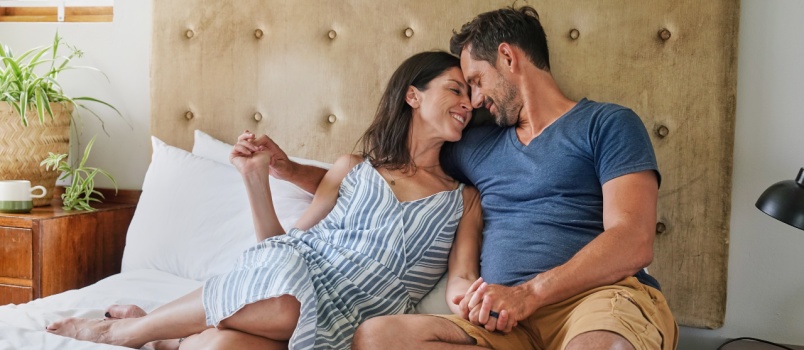 Young couple having romantic moment 