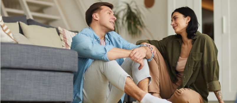 Couple talking to each other