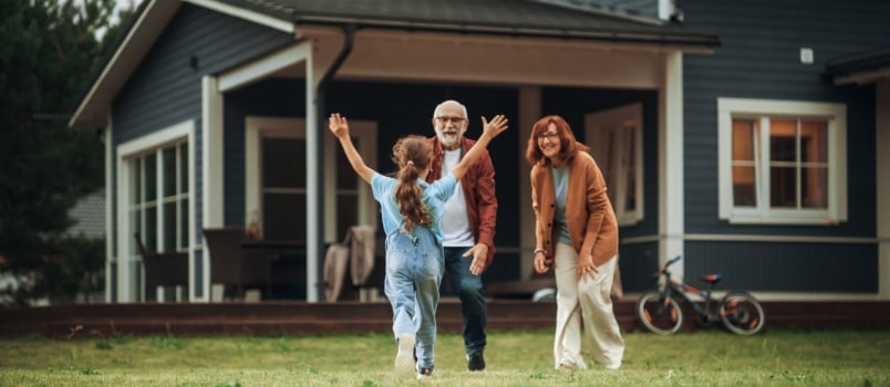 Granddaughter meeting their grandparents