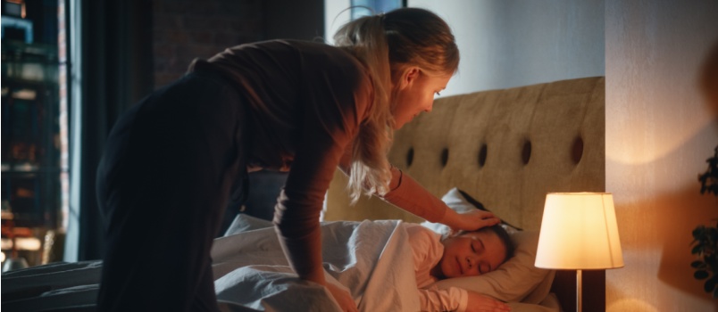 Mother caring her loving daughter