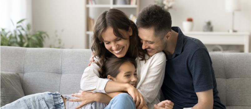 Young happy family 