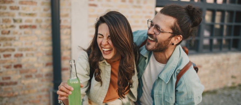 Happy alternative couple 