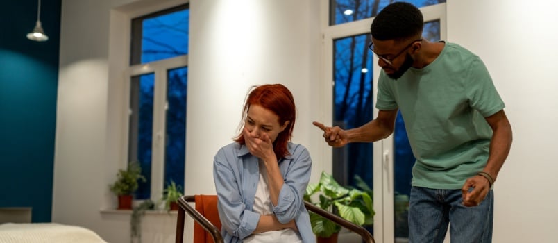 Man shouting on his wife